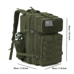 11.89gal Tactical Hiking Backpack - Durable Polyester, Multifunctional Camping & Trekking Shoulder Bag with Zip Closure, Ideal for 3-Day Outdoor Adventures, Hunting, and Sports, Available in Black, Gray, Red, and Green, Camping Gear | Modern Backpack | Ad