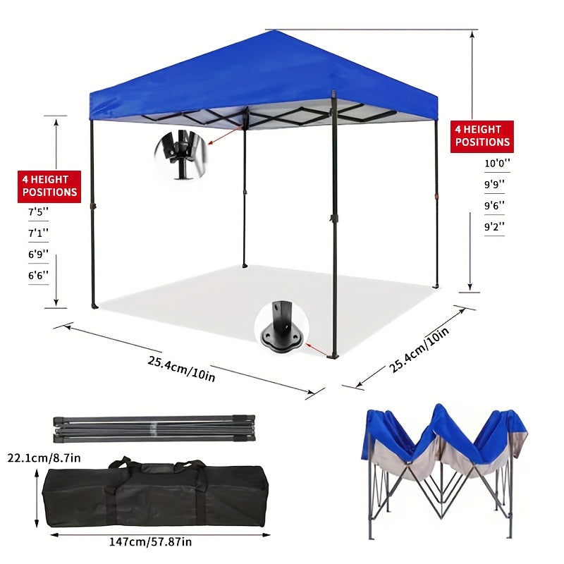 Outdoor Pop-Up-Pavillon 3x3m Zelt Camping Sonnenschutz-Serien-Partyzelt, 9,3 m² Schattenfläche