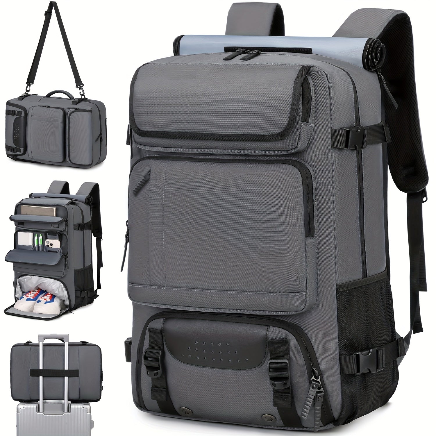 Reise-Herrenrucksack mit Laptopfach, Schuhfach und verstellbarem Riemen – für Wanderungen, Geschäftsreisen und Outdoor-Abenteuer