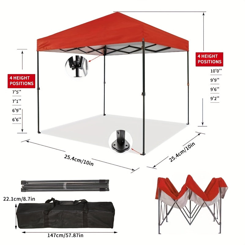 Outdoor Pop-Up-Pavillon 3x3m Zelt Camping Sonnenschutz-Serien-Partyzelt, 9,3 m² Schattenfläche