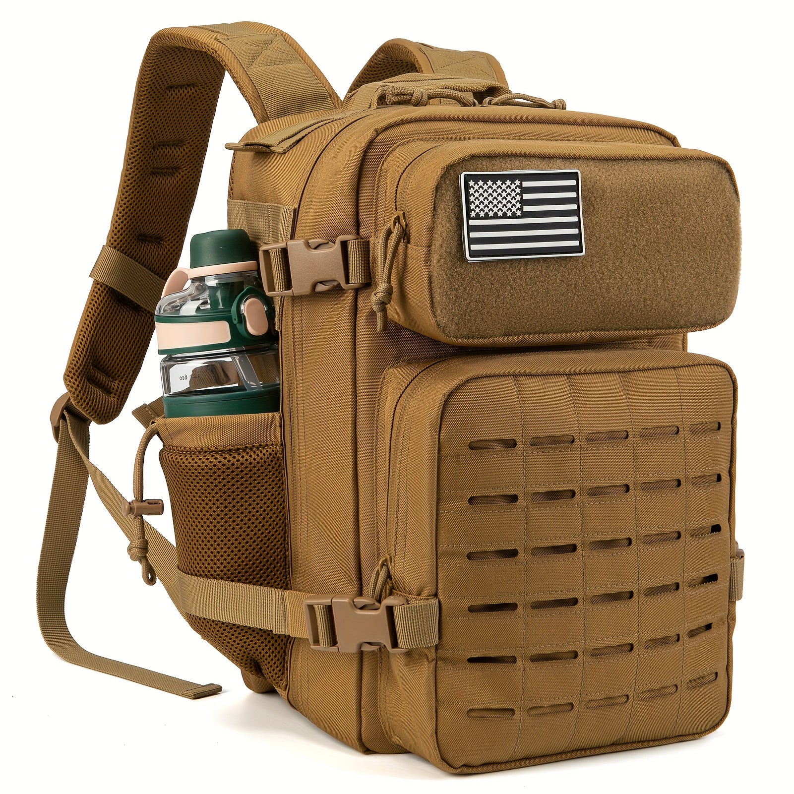 6.6gal Unisex Office Laptop Backpack Tactical Backpack for Men/Women Molle Daypack Perfect for 3-Day Hiking Trekking Bug Out Use with Dual Cup Holders Ideal for Organizing Office Supplies And Laptops